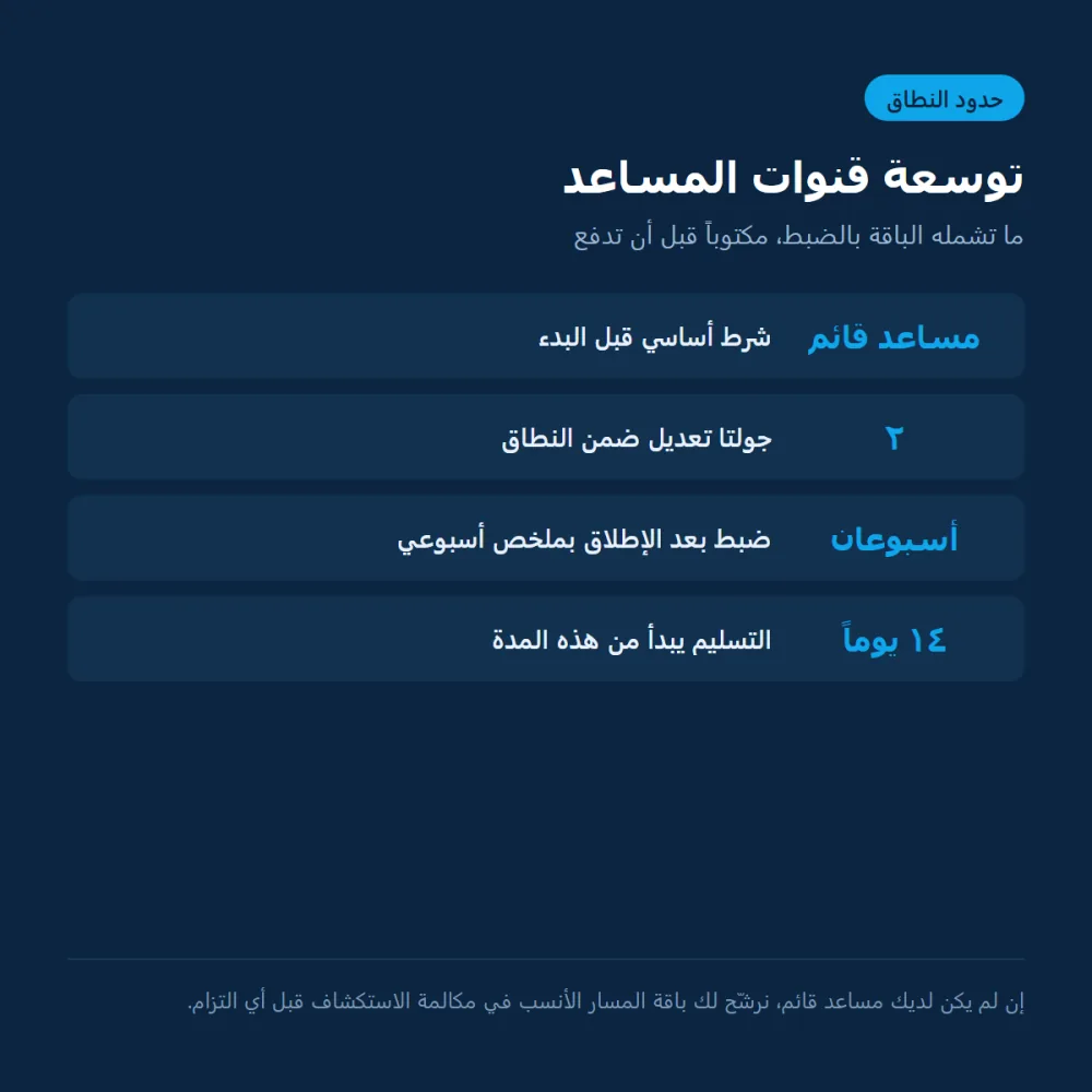 توسعة قنوات المساعد — لمن لديه مساعد قائم صورة 3