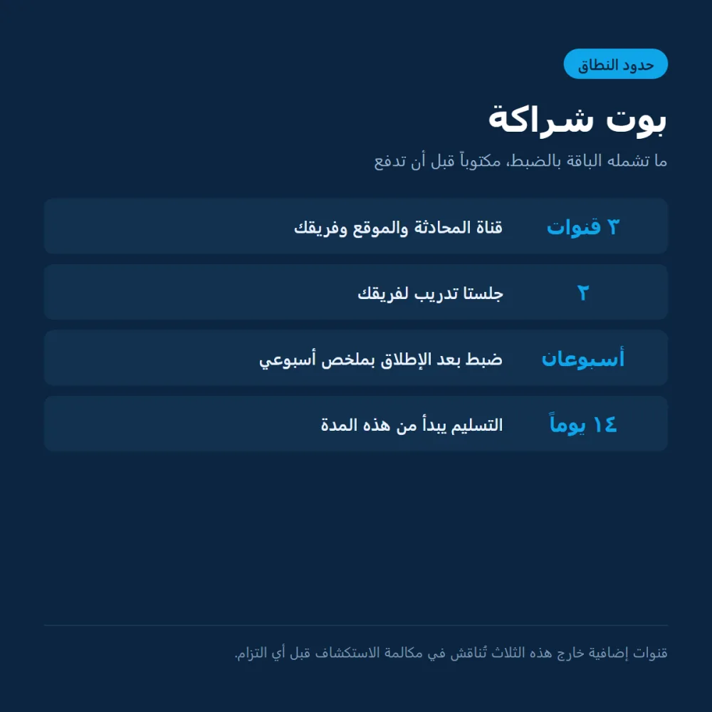 بوت شراكة، مساعد ذكي واحد على كل قنواتك معاً صورة 1